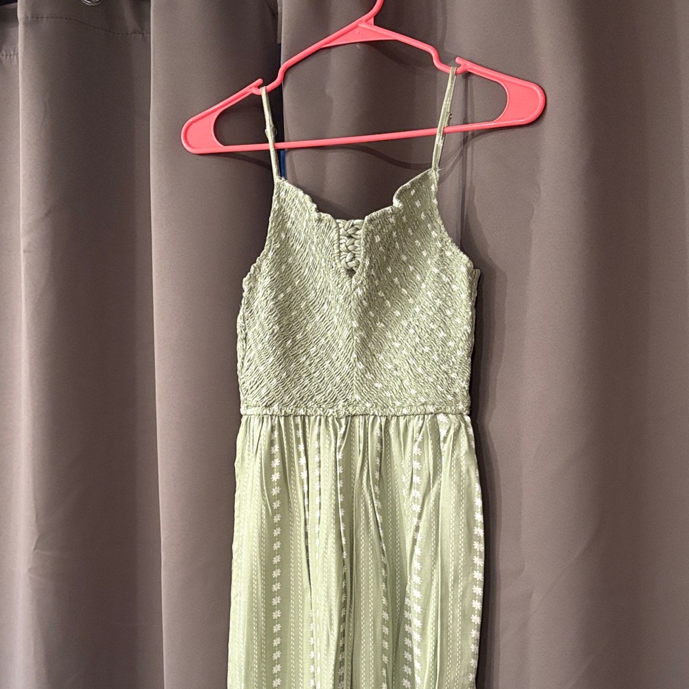Green Spaghetti Strap Romper